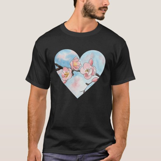 A Heart for Spring u2013 Sakura Cherry Blossom T-shirt (Voorkant)