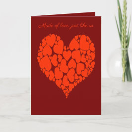 A Heart Of Hearts Romantic Design Monotone Red Kaart