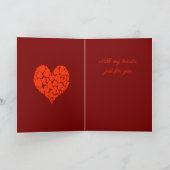 A Heart Of Hearts Romantic Design Monotone Red Kaart (Binnen)