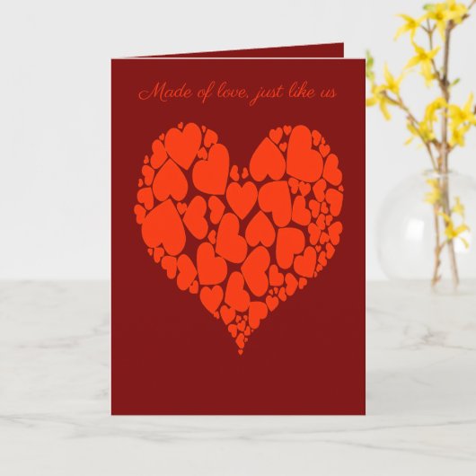 A Heart Of Hearts Romantic Design Monotone Red Kaart (Gele Bloem)