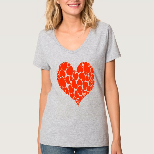 A Heart Of Hearts Romantic Design Monotone Red T-shirt (Voorkant)