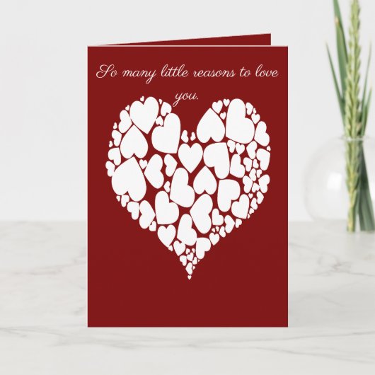A Heart Of Hearts Romantic Design Monotone White Kaart (Voorkant)