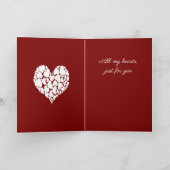 A Heart Of Hearts Romantic Design Monotone White Kaart (Binnen)