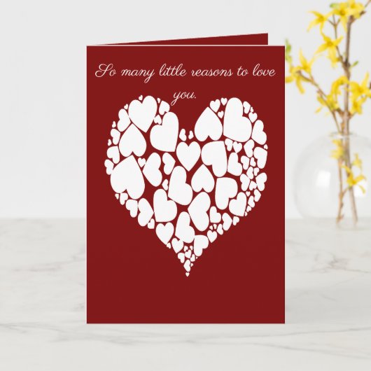 A Heart Of Hearts Romantic Design Monotone White Kaart (Gele Bloem)