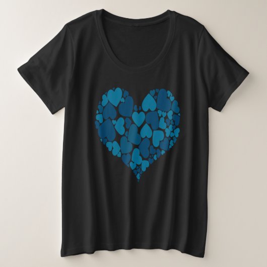 A Heart Of Hearts Romantic Design Pastel Blue Grote Maat T-shirt (Design voorkant)