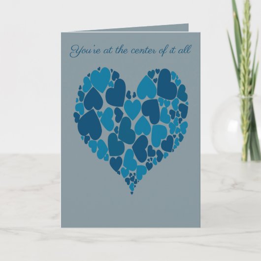 A Heart Of Hearts Romantic Design Pastel Blue  Kaart (Voorkant)