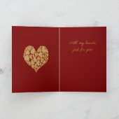  A Heart Of Hearts Romantic Design Pastel Ochre Kaart (Binnen)