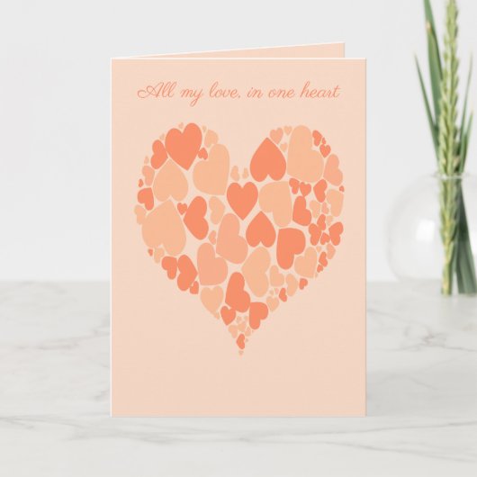 A Heart Of Hearts Romantic Design Pastel Peach Kaart (Voorkant)