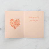 A Heart Of Hearts Romantic Design Pastel Peach Kaart (Binnen)