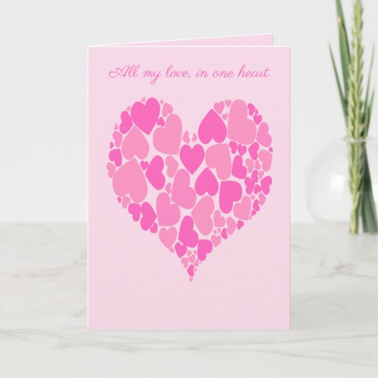A Heart Of Hearts Romantic Design Pastel Pink Kaart (Voorkant)