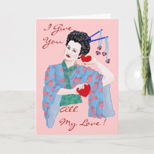 A heart who loves feestdagen kaart