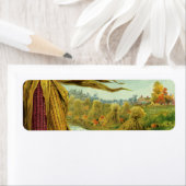 A Hearty Thanksgiving, Indian Corn and Haystacks Etiket (Insitu)