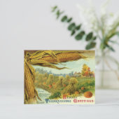 A Hearty Thanksgiving, Indian Corn and Haystacks Feestdagenkaart (Staand voorkant)