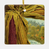 A Hearty Thanksgiving, Indian Corn and Haystacks Keramisch Ornament (Voorkant)