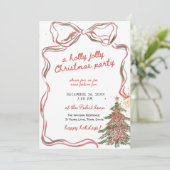 A holly jolly hand drawn christmas party  kaart (Staand voorkant)