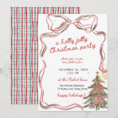 A holly jolly hand drawn christmas party  kaart (Voorkant / Achterkant)