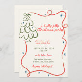 A holly jolly Whimsical christmas party Kaart (Voorkant / Achterkant)