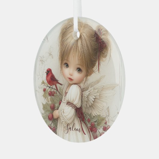 A Holly-Touched Moment of Magic Glas Ornament (Voorkant links)