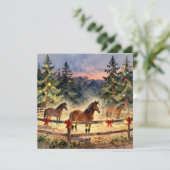 A Horse Ranch Country Christmas Feestdagenkaart (Staand voorkant)