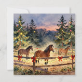 A Horse Ranch Country Christmas Feestdagenkaart (Voorkant)