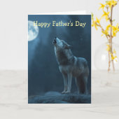 A Howling Wolf Father's Day Kaart (Gele Bloem)