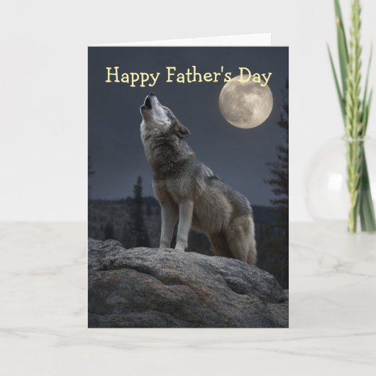 A Howling Wolf Father's Day Kaart (Voorkant)