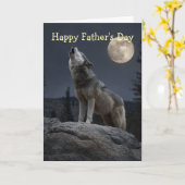 A Howling Wolf Father's Day Kaart (Gele Bloem)