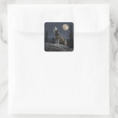 A Howling Wolf Vierkante Sticker (Tas)