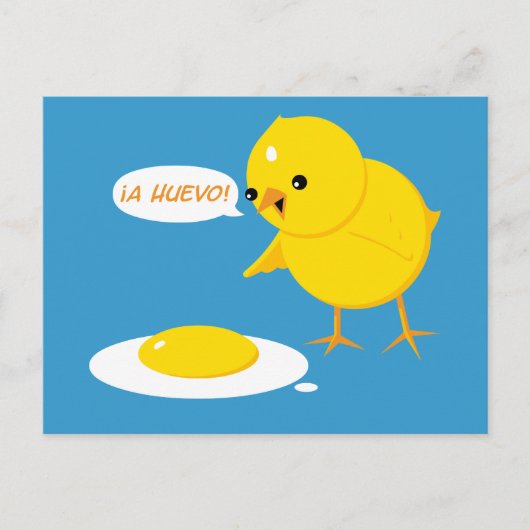 A Huevo. Briefkaart (Voorkant)
