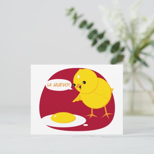 A Huevo. Briefkaart (Staand voorkant)
