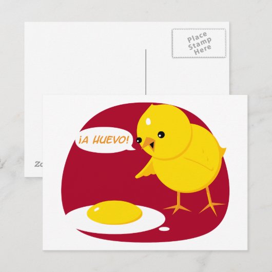 A Huevo. Briefkaart (Voorkant / Achterkant)