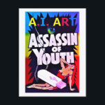 A.I. Art - Assassin of Youth Briefkaart<br><div class="desc">A.I. Art - Assassin of Youth.  2024,  Ken Gage.  Digital art: parody.</div>
