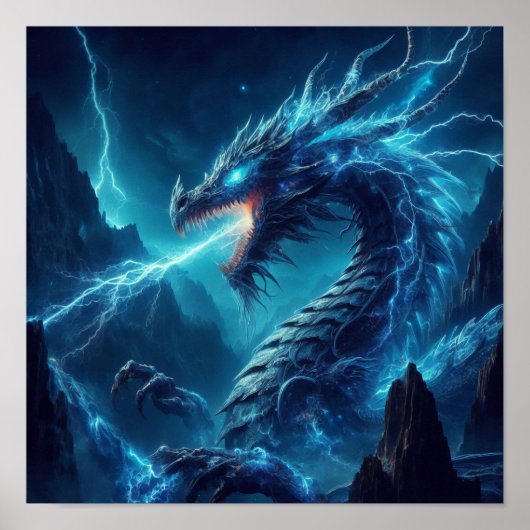A.I. Blue Dragon Lightning Breath Poster (Voorkant)