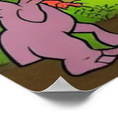 A.I. cartoon dinosaurus is aan het spelen, leuk Poster (Hoek)