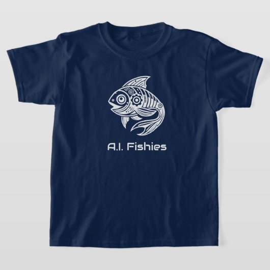 A.I. Fishies [Bewerkbare tekst] White Design Shirt (Laagn)