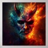 A.I. Flaming Devil Face Poster (Voorkant)