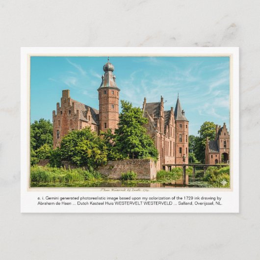 a. i. Gemini genereerde Kasteel WESTERVELT. Briefkaart (Voorkant)
