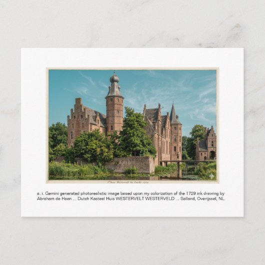 a. i. Gemini genereerde Kasteel WESTERVELT. Briefkaart (Voorkant)