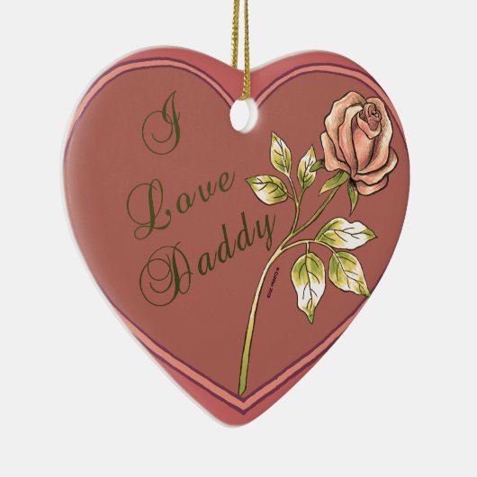 A I Love Dad Heart Keramisch Ornament (Rechts)