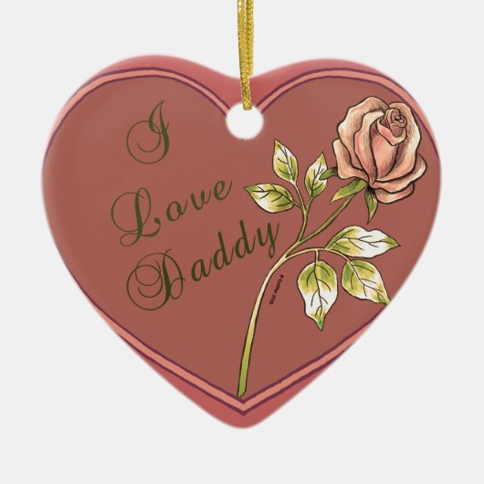A I Love Daddy Hart Keramisch Ornament (Voorkant)