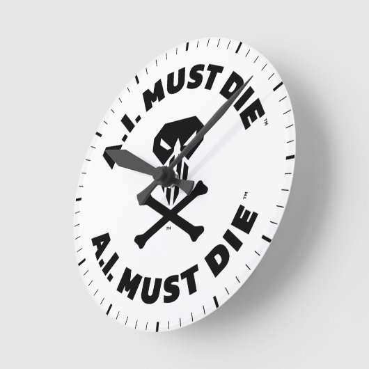 A.I. Must Die™ Logo (Bold Font) wandklok (Hoek)
