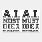 A.I. Must Die™ Logo (College Font) Stickers (Voorkant)