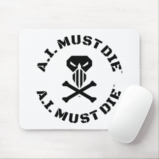 A.I. Must Die™ Logo (Militaire Lettertype) Muismat