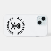 A.I. Must Die™ Logo (Military Font) iPhone Case iPhone 15 Case (Achterkant horizontaal)