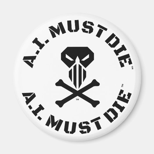 A.I. Must Die™ Logo (Military Font) magneet (Voorkant)