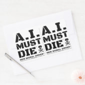 A.I. Must Die™ Logo (Military Font) Stickers (Envelop)