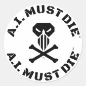 A.I. Must Die™ Logo (Military Font) Stickers (20) (Voorkant)