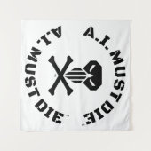 A.I. Must Die™ Logo (Military Font) wandtapijt Wandkleed (Voorkant (horizontaal))