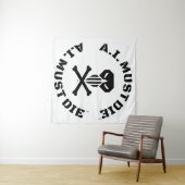 A.I. Must Die™ Logo (Military Font) wandtapijt Wandkleed (In Situ (horizontaal))