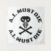 A.I. Must Die™ Logo (Military Font) wandtapijt Wandkleed (Voorkant)